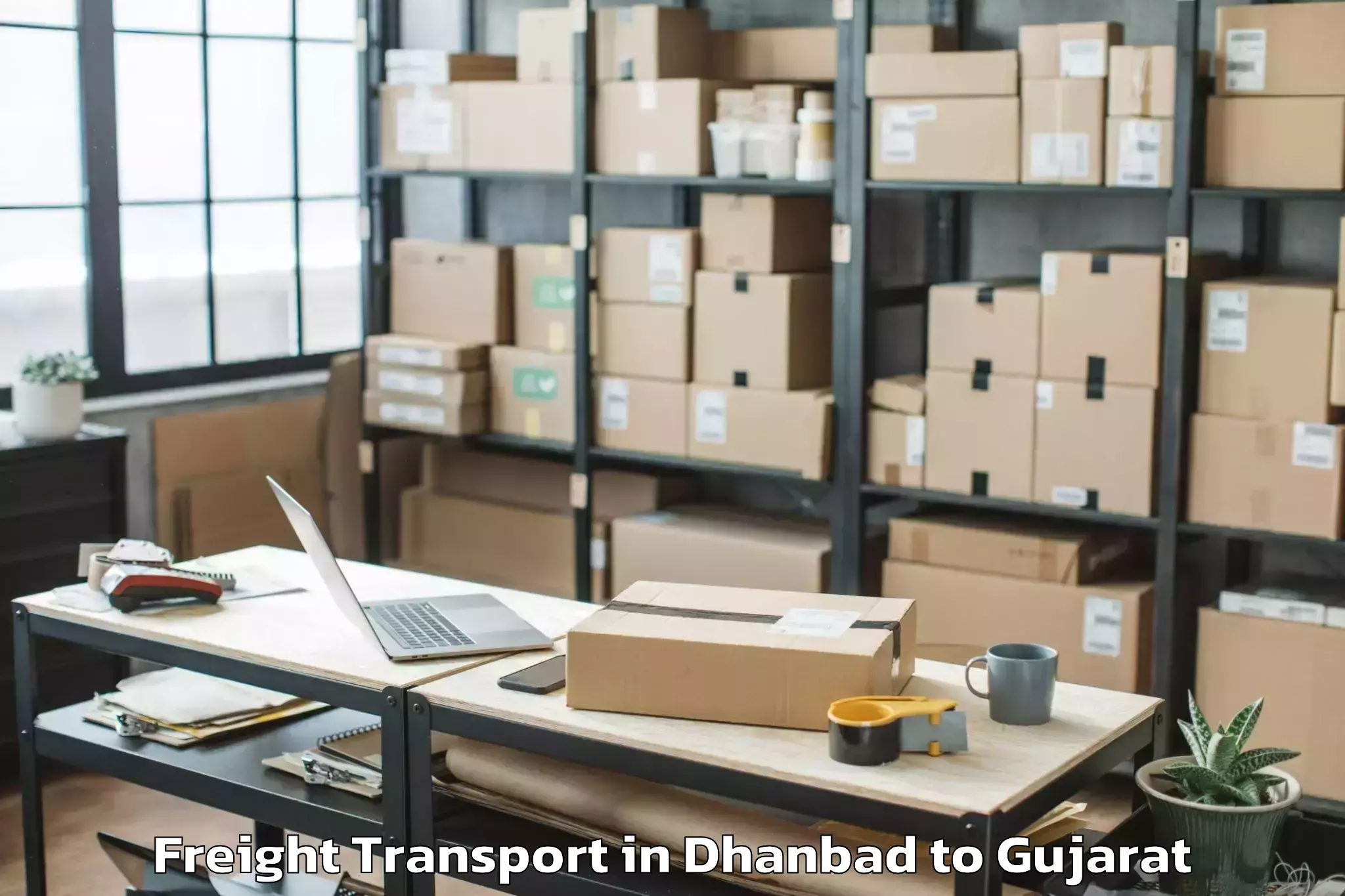 Book Dhanbad to Savli Freight Transport Online